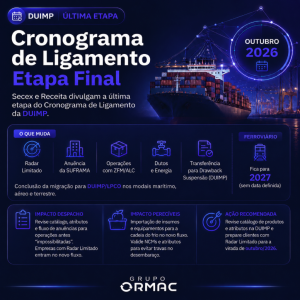 DUIMP: Secex e Receita divulgam a última etapa do Cronograma de Ligamento — o que muda na importação